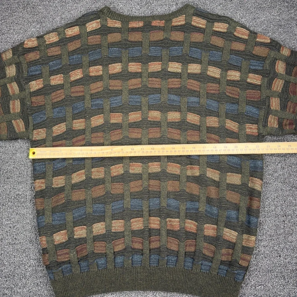Vintage Gianfranco Ruffini Sweater Mens XL Coogi Style Knit 90s - Picture 4 of 5
